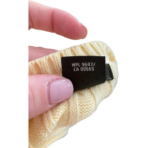 Eddie Bauer Cardigan Cotton Cable Knit Button Down Butter Yellow Grannycore - Picture 7 of 7